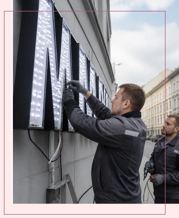 Изготовление и монтаж светодиодных LED вывесок в Курске