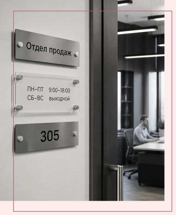Офисные таблички на дверь в Курске по цене от 5108 р. | Аванза-Кус