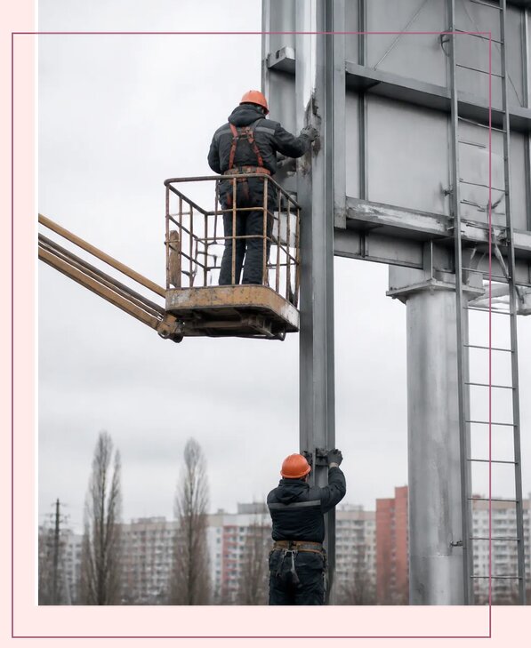 Профессиональный монтаж рекламных щитов и конструкций в Курске